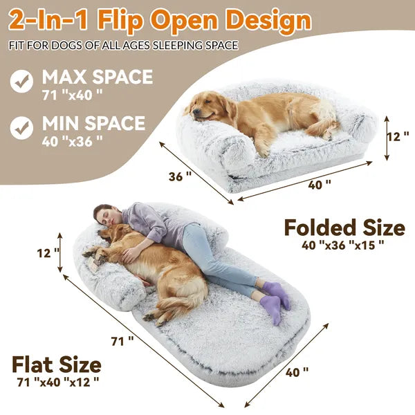 Foldable Plush Dog Bed