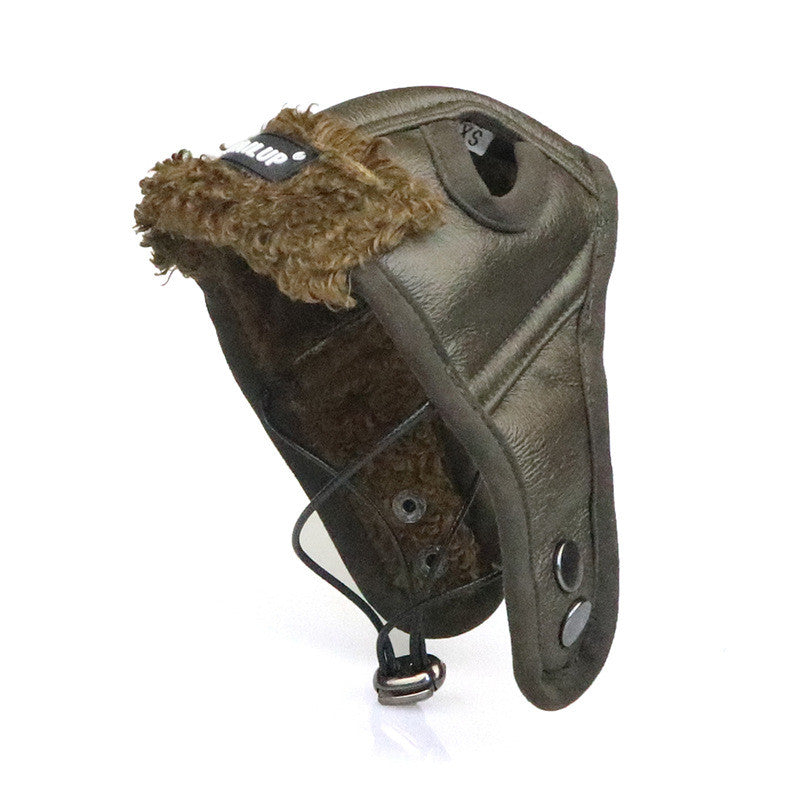 Dog Leather Cap