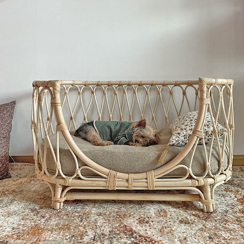 Handmade Rattan Woven Dog Bed