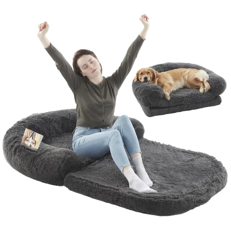 Foldable Plush Dog Bed