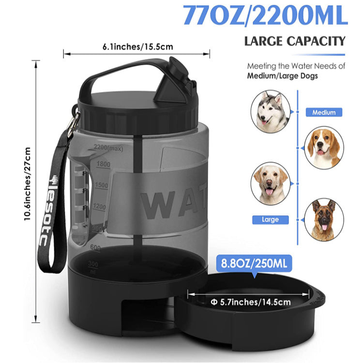 2.2L Dog Outdoor Sports Water Bottle