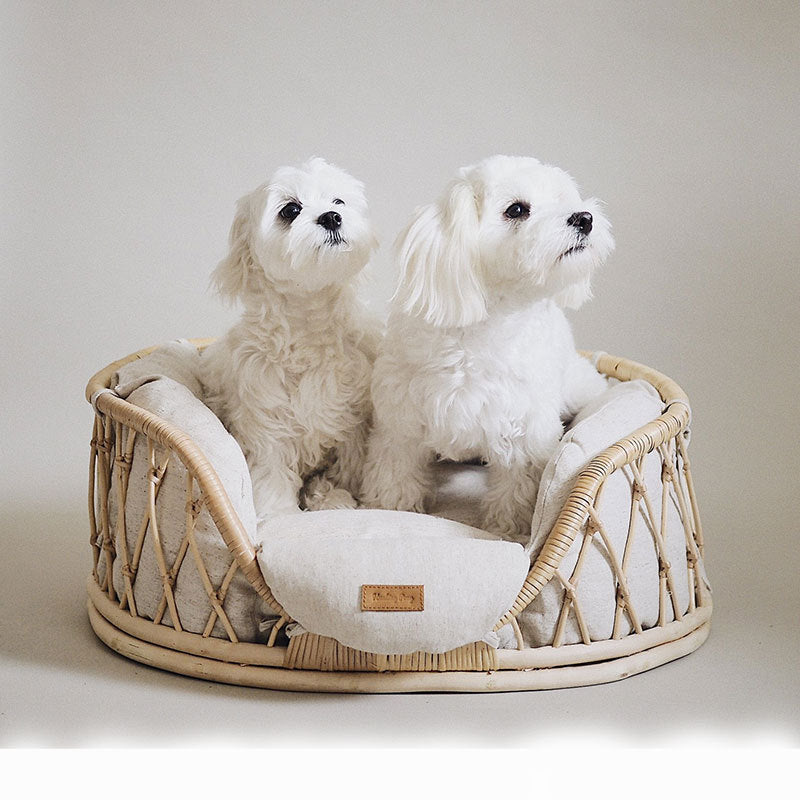 Handmade Rattan Woven Dog Bed