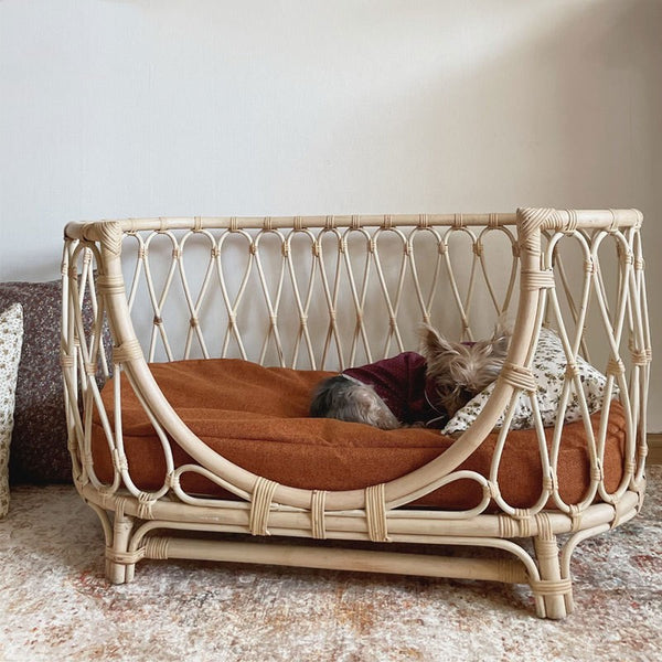 Handmade Rattan Woven Dog Bed
